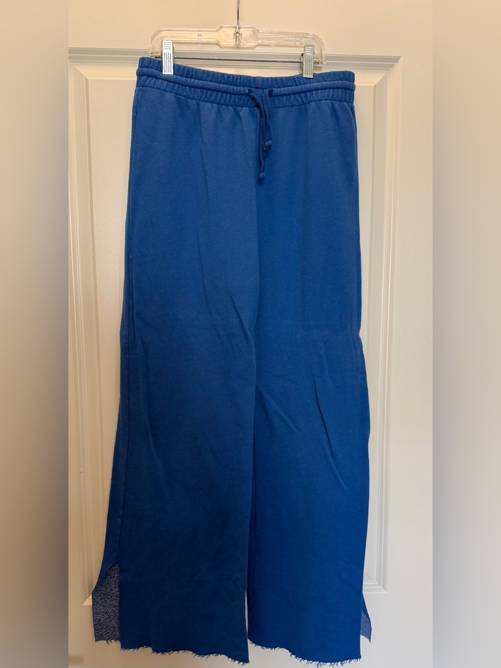 LNA Wide-Leg Drawstring Track Pants in Blue